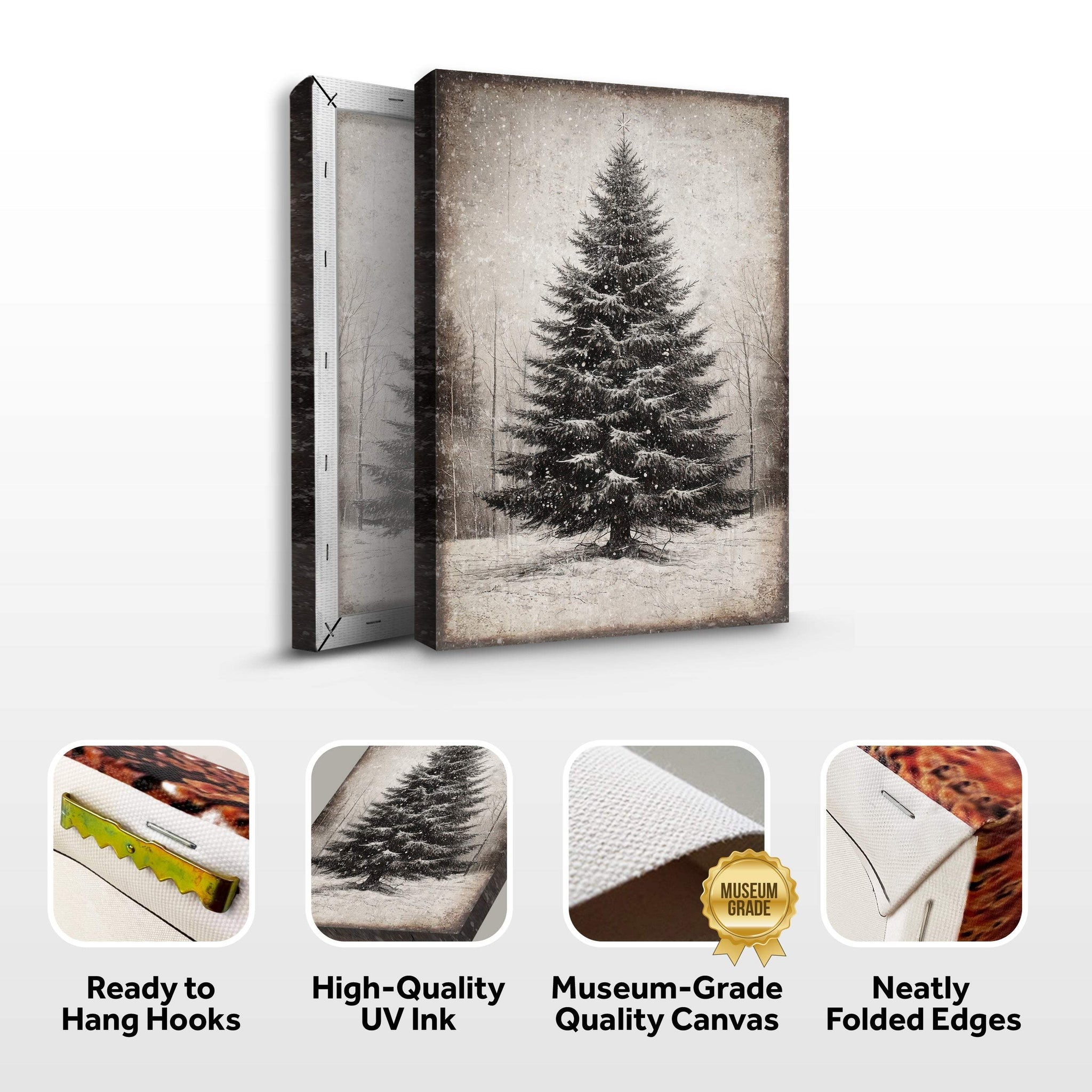 Vintage Christmas Tree Wall Art III - Tailored Canvases - Flyclothing LLC