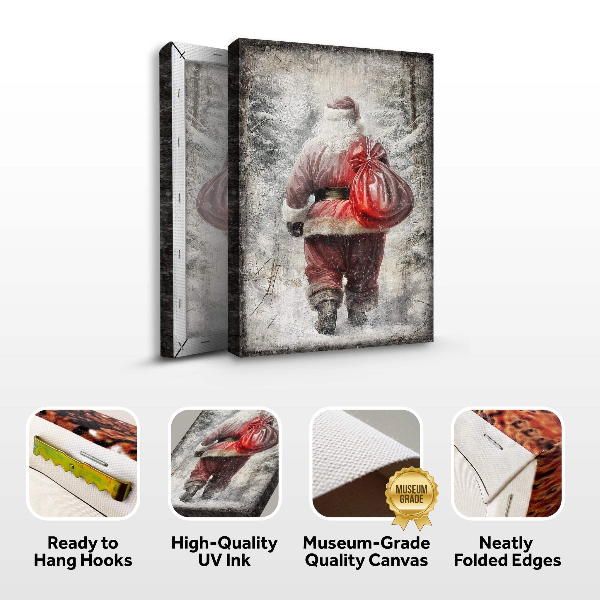 Vintage Christmas Santa Claus Wall Art III - Tailored Canvases - Flyclothing LLC