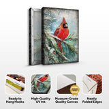 Vintage Cardinal Christmas Wall Art - Tailored Canvases - Flyclothing LLC