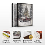Vintage Truck With Christmas Tree Wall Art III - Tailored Canvases - Flyclothing LLC