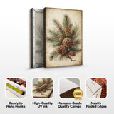 Vintage Winter Pine Cone Christmas Wall Art III - Tailored Canvases - Flyclothing LLC