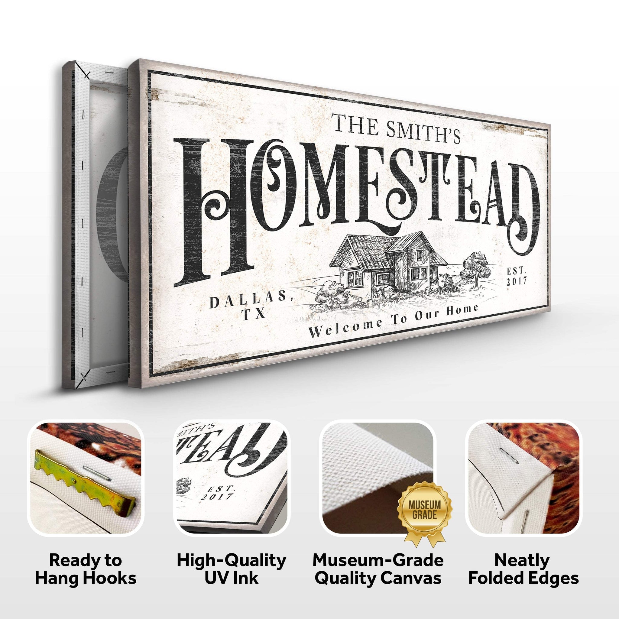 Vintage Homestead Sign II - Tailored Canvases - Flyclothing LLC