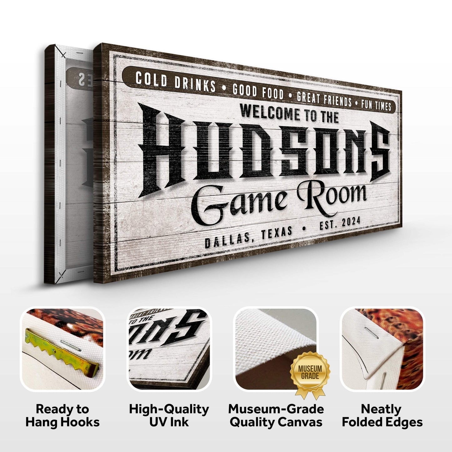 Personalized Game Room Sign IV - Tailored Canvases - Flyclothing LLC