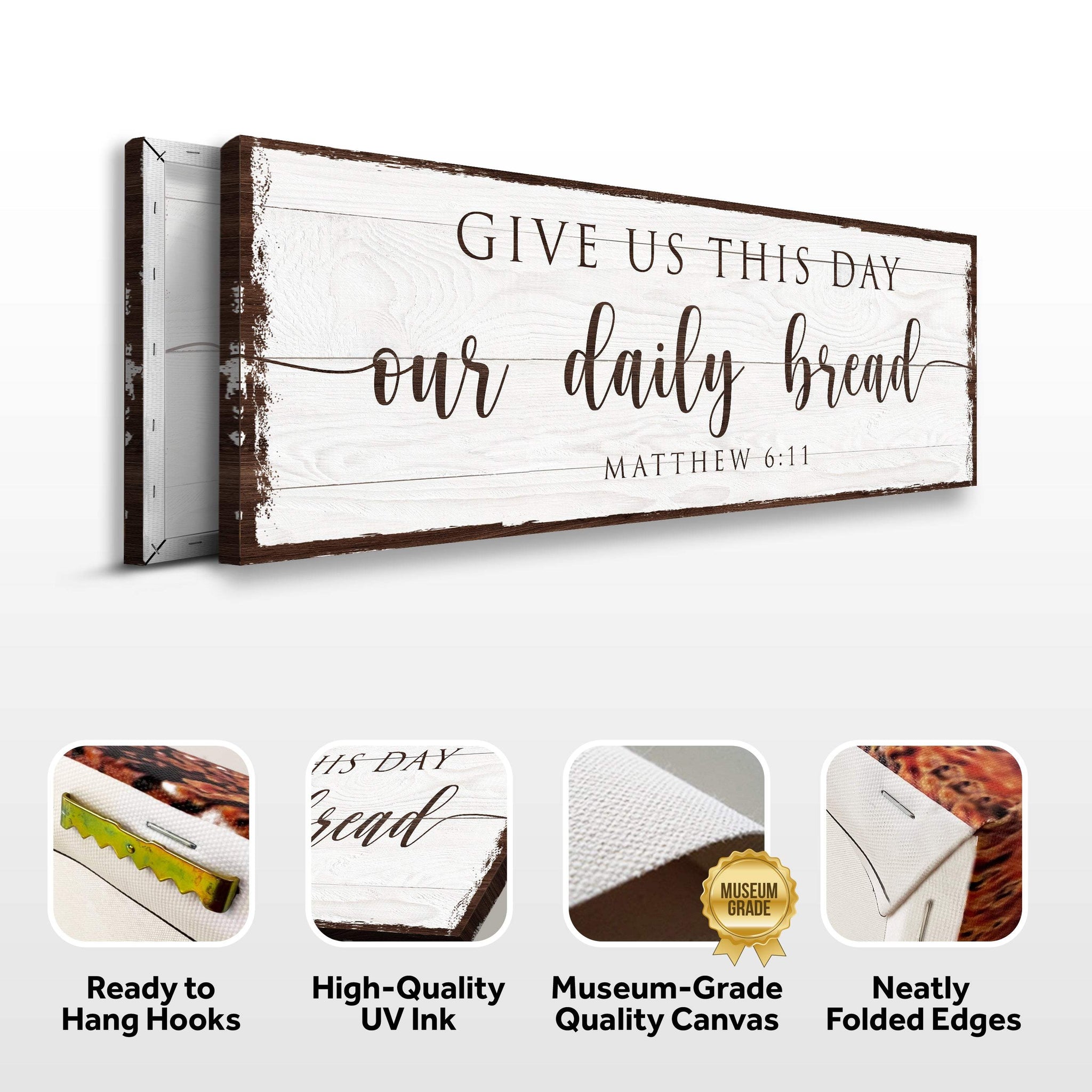 Give Us This Day Our Daily Bread Faith Sign - Tailored Canvases - Flyclothing LLC