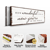 How Wonderful Life Is Now You're In The World Sign IV - Tailored Canvases - Flyclothing LLC