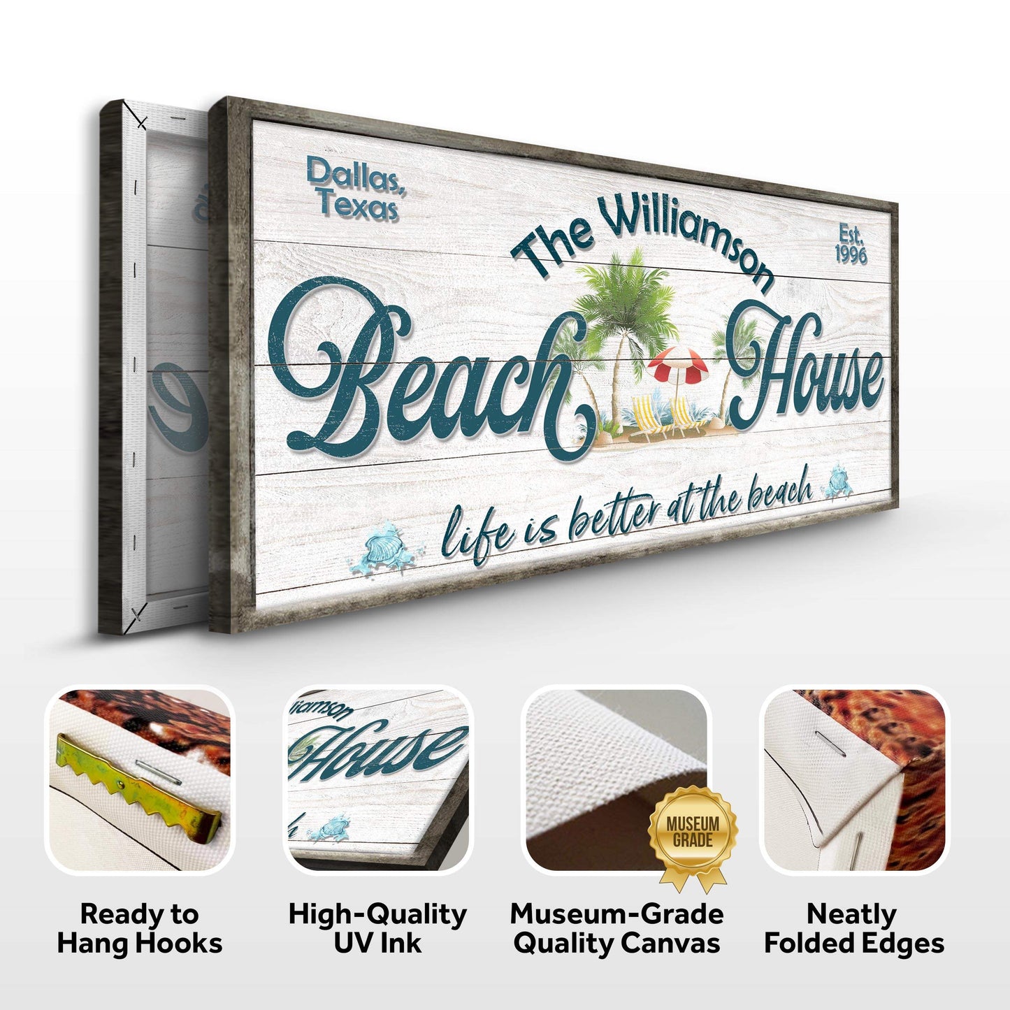 Personalized Beach House Sign III - Tailored Canvases - Flyclothing LLC