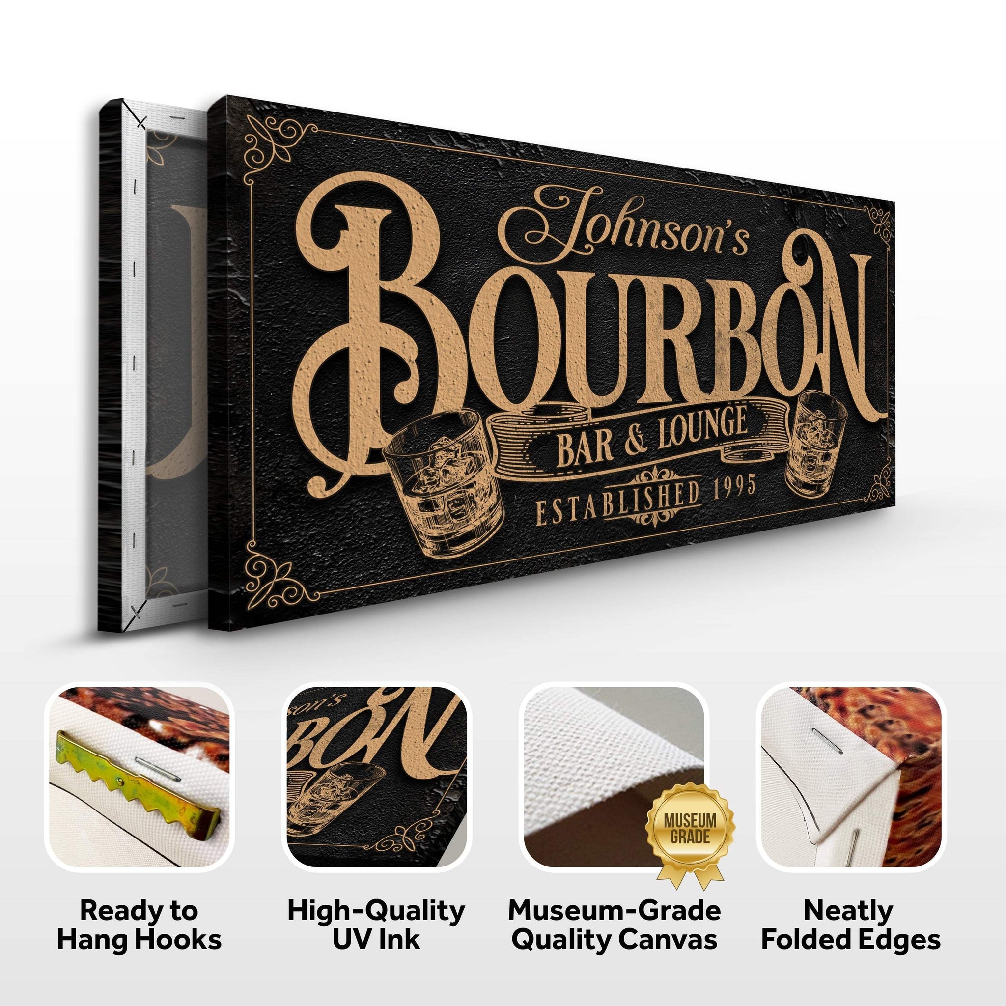 Personalized Bourbon Bar Sign II - Tailored Canvases - Flyclothing LLC