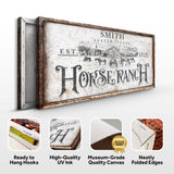 Rustic Vintage Horse Ranch Farmhouse Sign III - Tailored Canvases - Flyclothing LLC