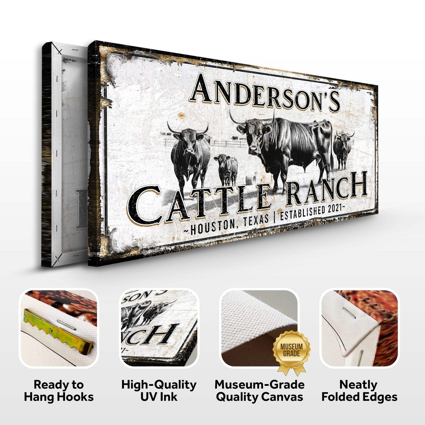 Personalized Cattle Sign - Tailored Canvases - Flyclothing LLC