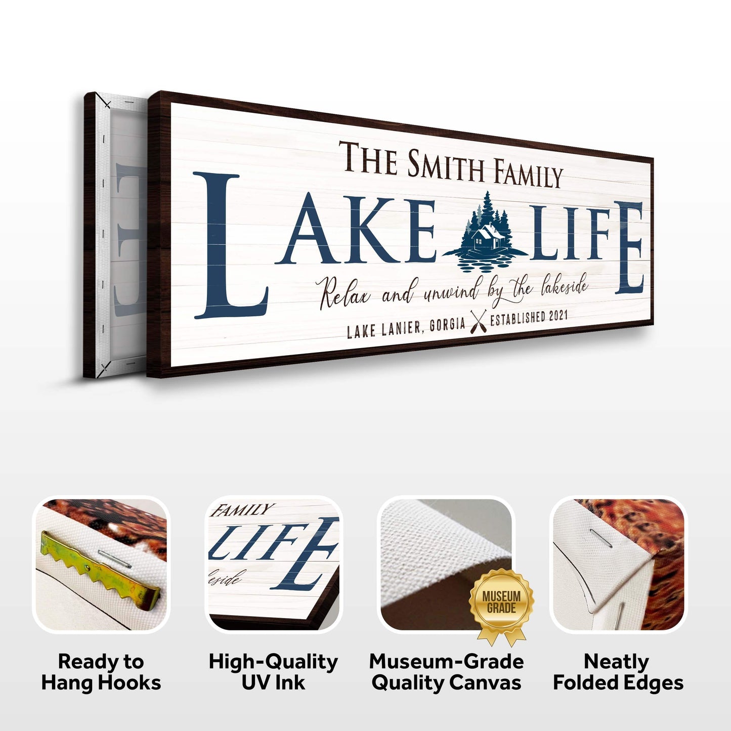 Personalized Lake Life Sign - Tailored Canvases - Flyclothing LLC
