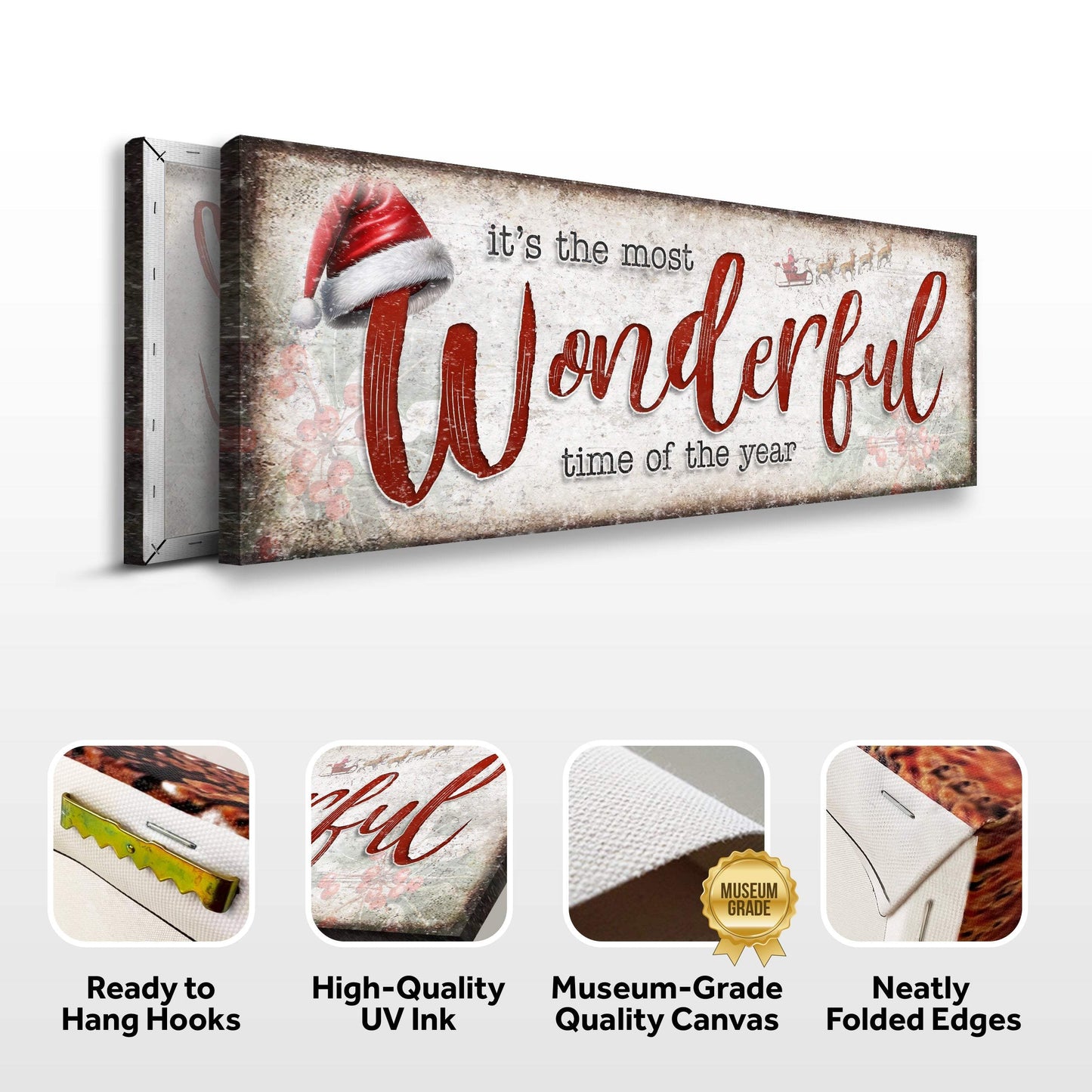It's The Most Wonderful Time Of The Year Christmas Sign III - Tailored Canvases - Flyclothing LLC