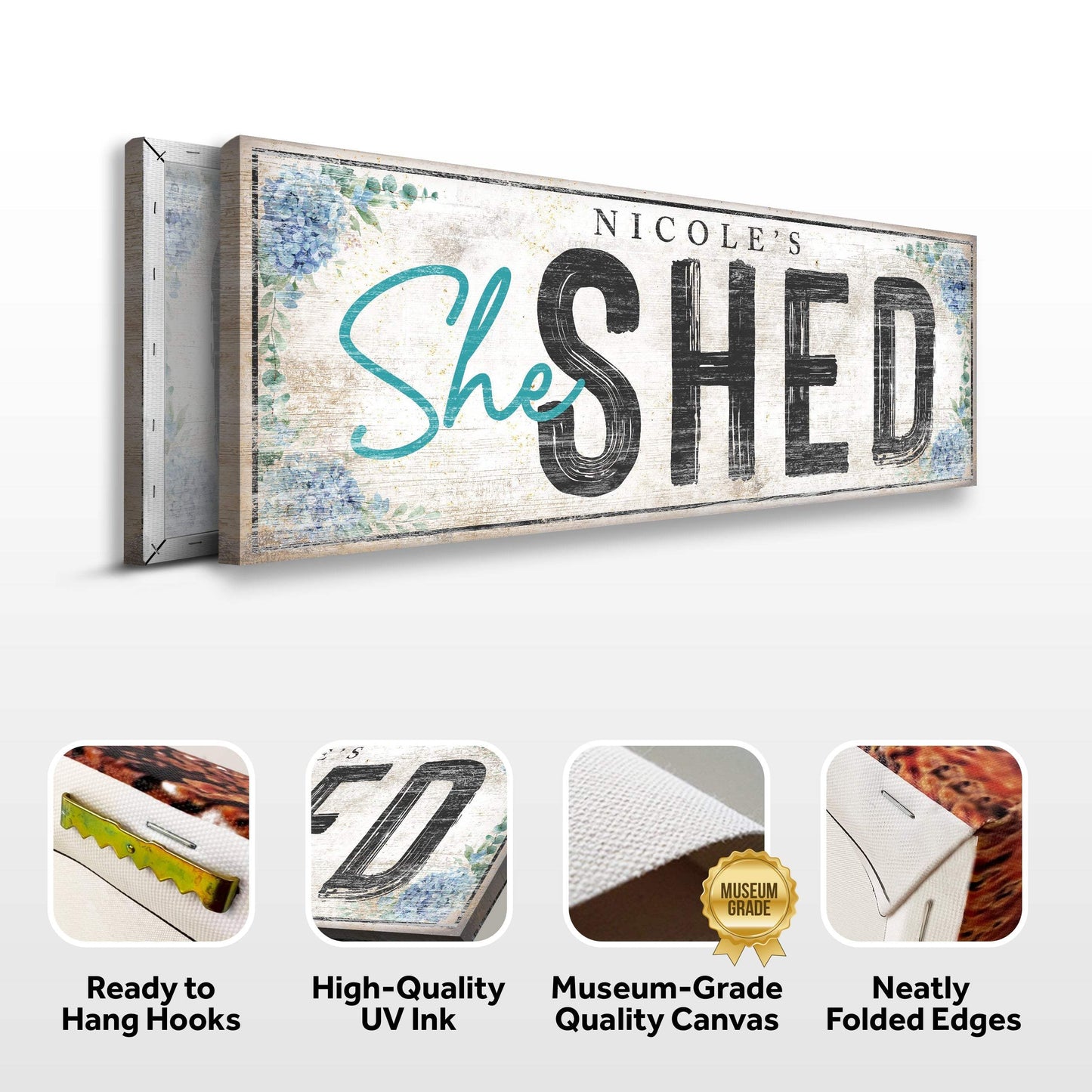 Personalized She Shed Sign XI - Tailored Canvases - Flyclothing LLC