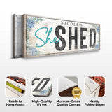 Personalized She Shed Sign XI - Tailored Canvases - Flyclothing LLC