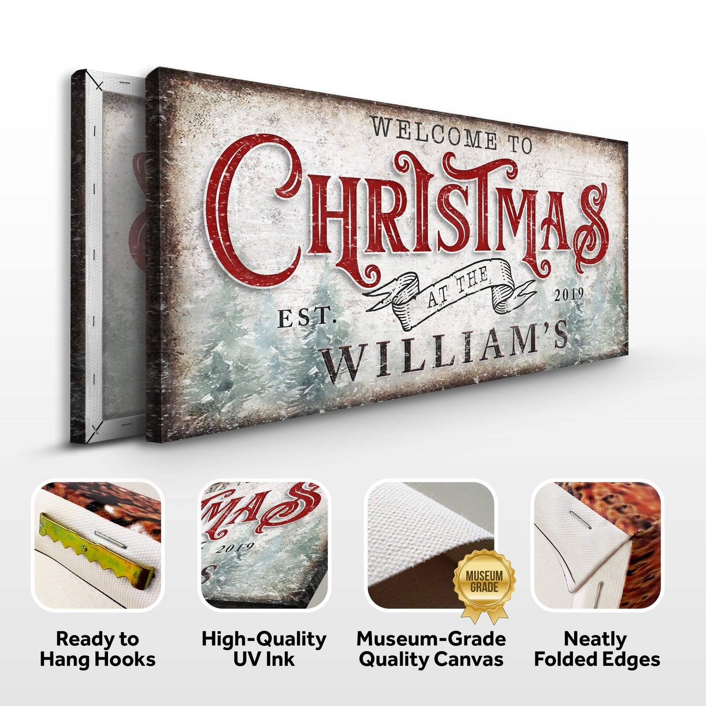 Family Welcome To Christmas Sign IV - Tailored Canvases - Flyclothing LLC