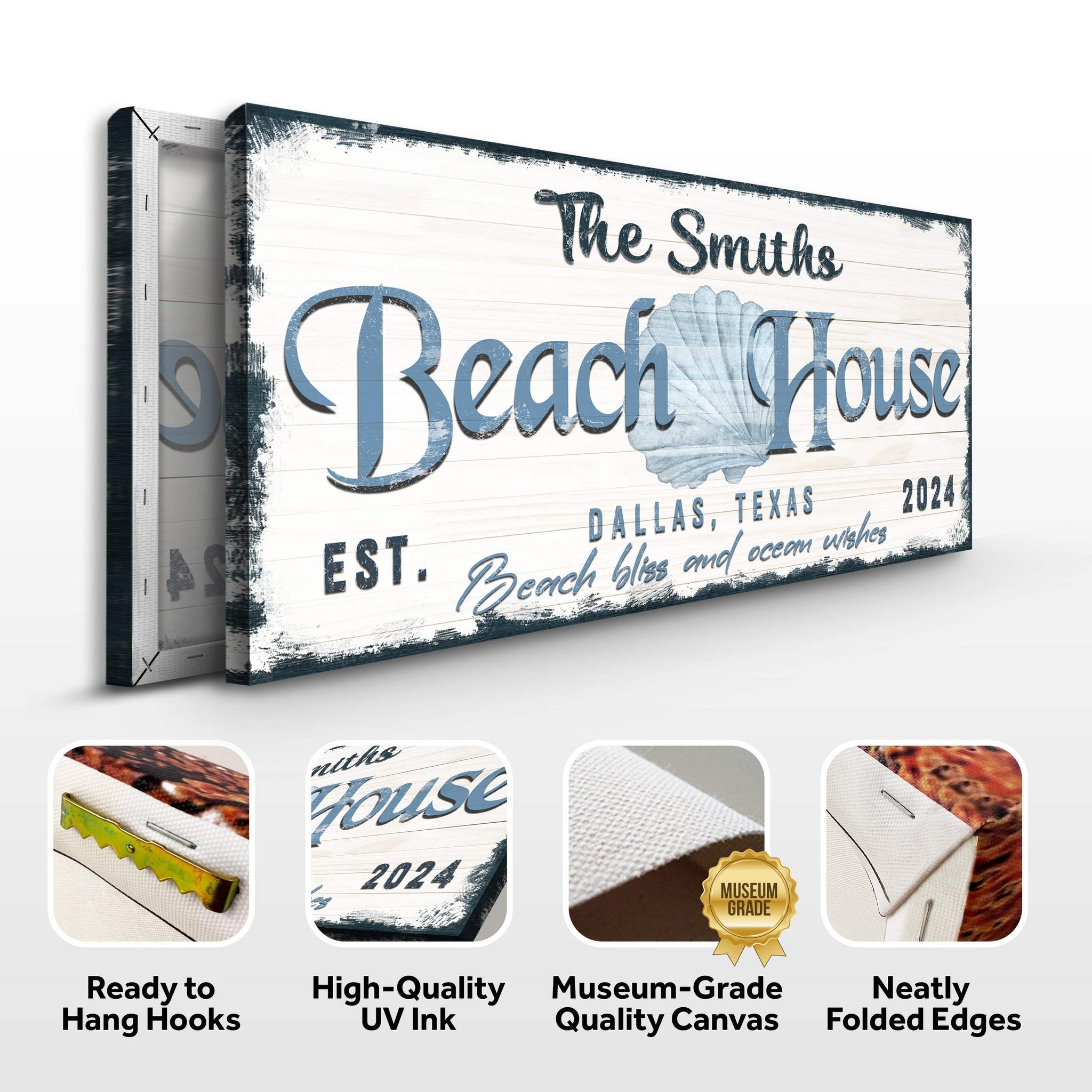 Personalized Beach House Sign IV - Tailored Canvases - Flyclothing LLC