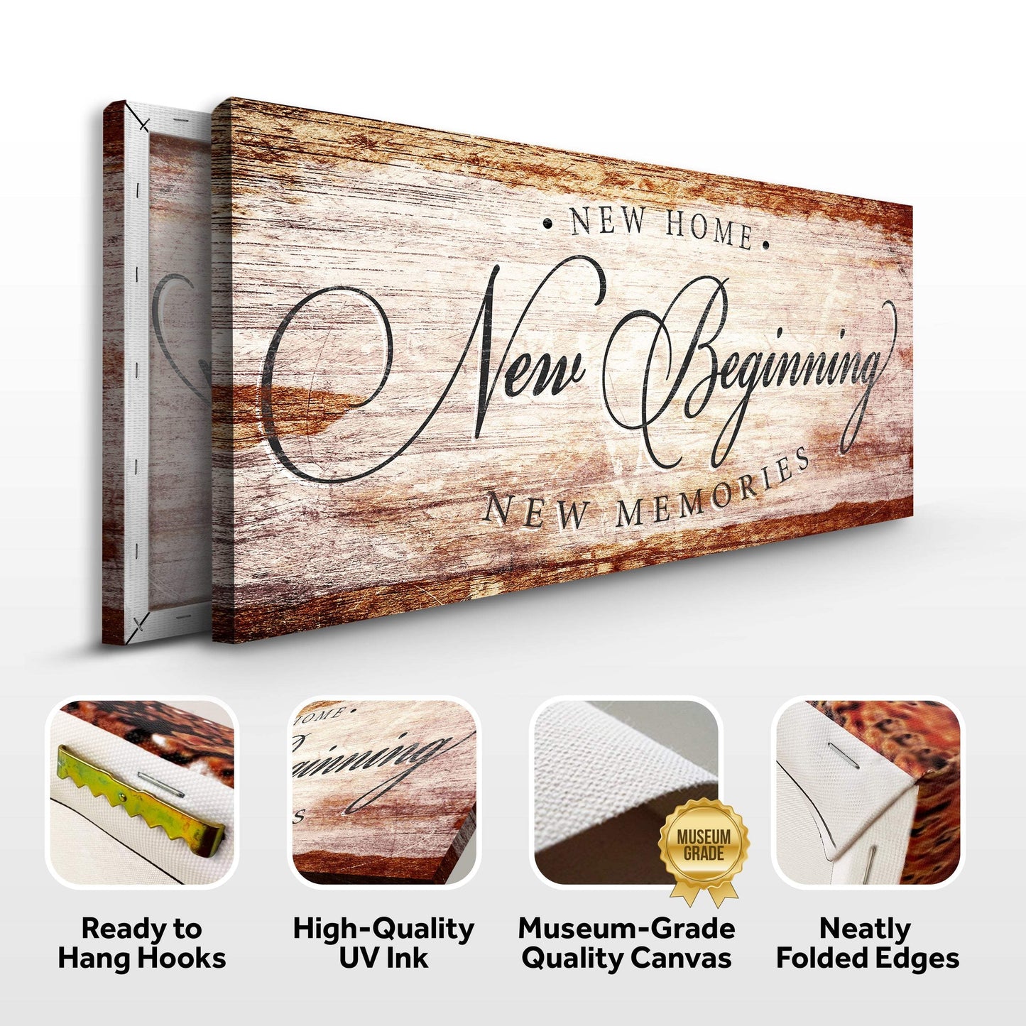 New Home New Beginning New Memories Sign IV - Tailored Canvases - Flyclothing LLC