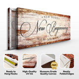 New Home New Beginning New Memories Sign IV - Tailored Canvases - Flyclothing LLC