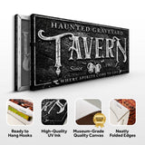Haunted Graveyard Tavern Halloween Sign II - Tailored Canvases - Flyclothing LLC