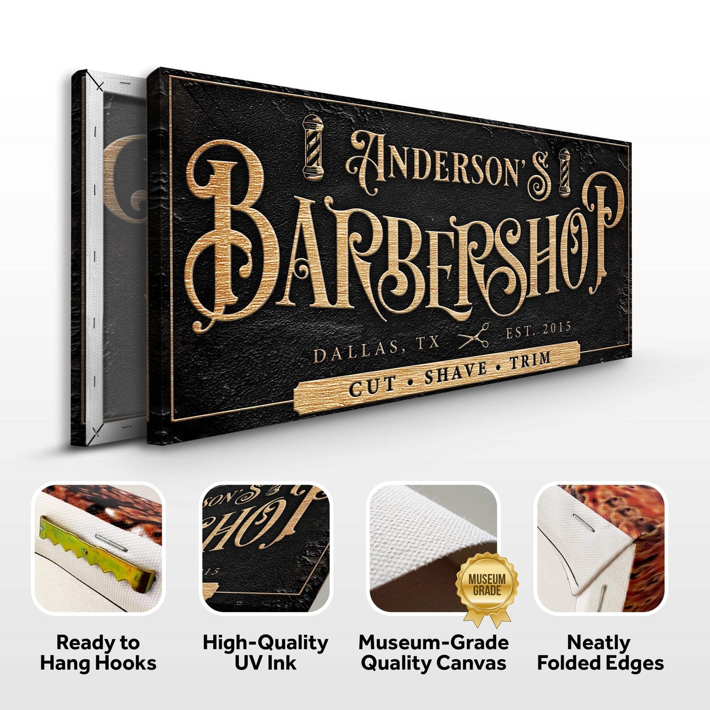 Personalized Barbershop Sign - Tailored Canvases - Flyclothing LLC
