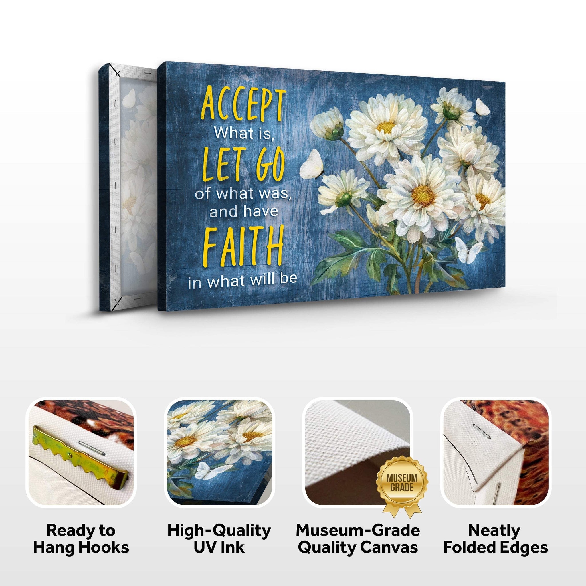 Accept, Let Go, And Have Faith Sign II - Tailored Canvases - Flyclothing LLC