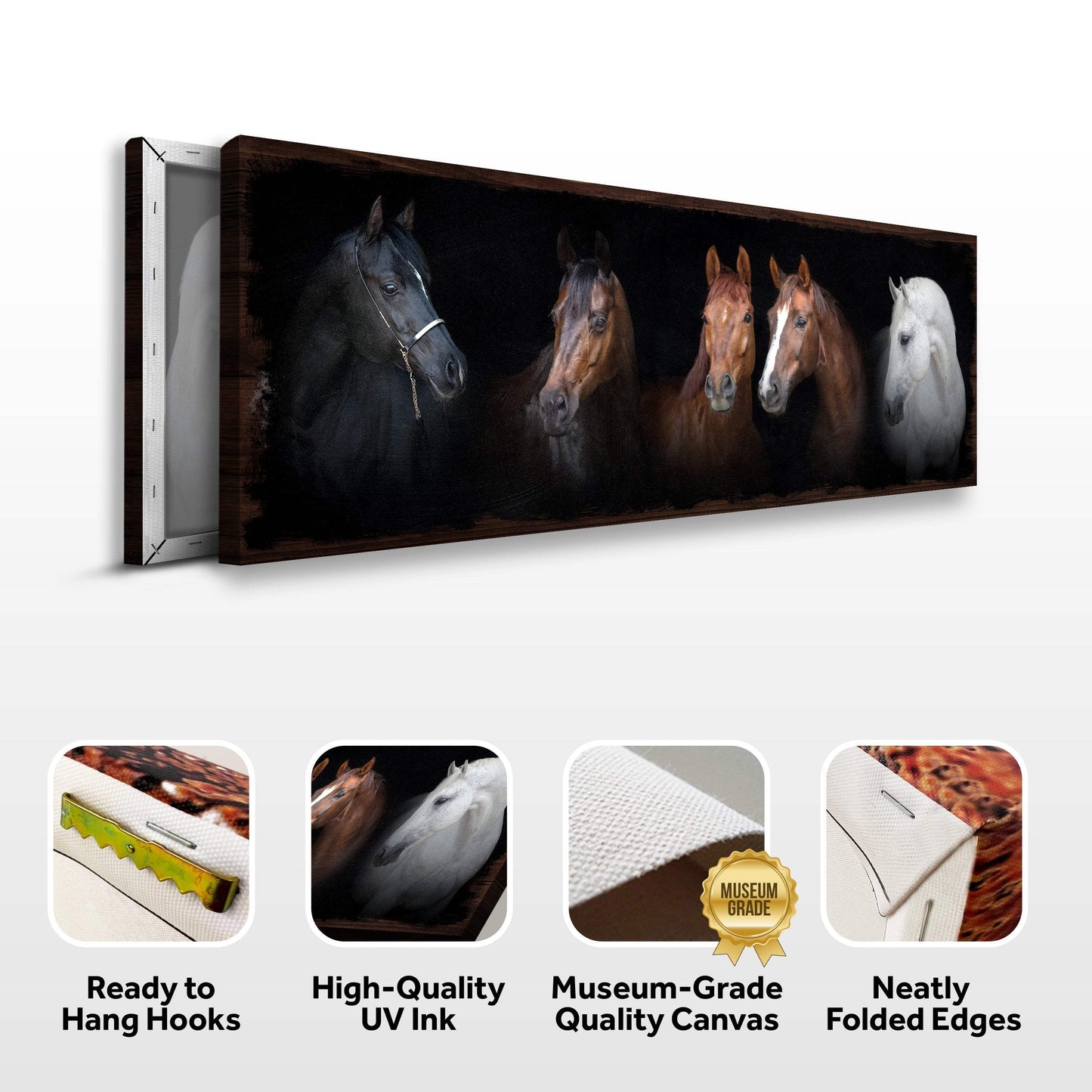 A Family Of Horses Canvas Wall Art - Tailored Canvases - Flyclothing LLC