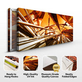 3D Gold Metallic Lines Canvas Wall Art - Tailored Canvases - Flyclothing LLC