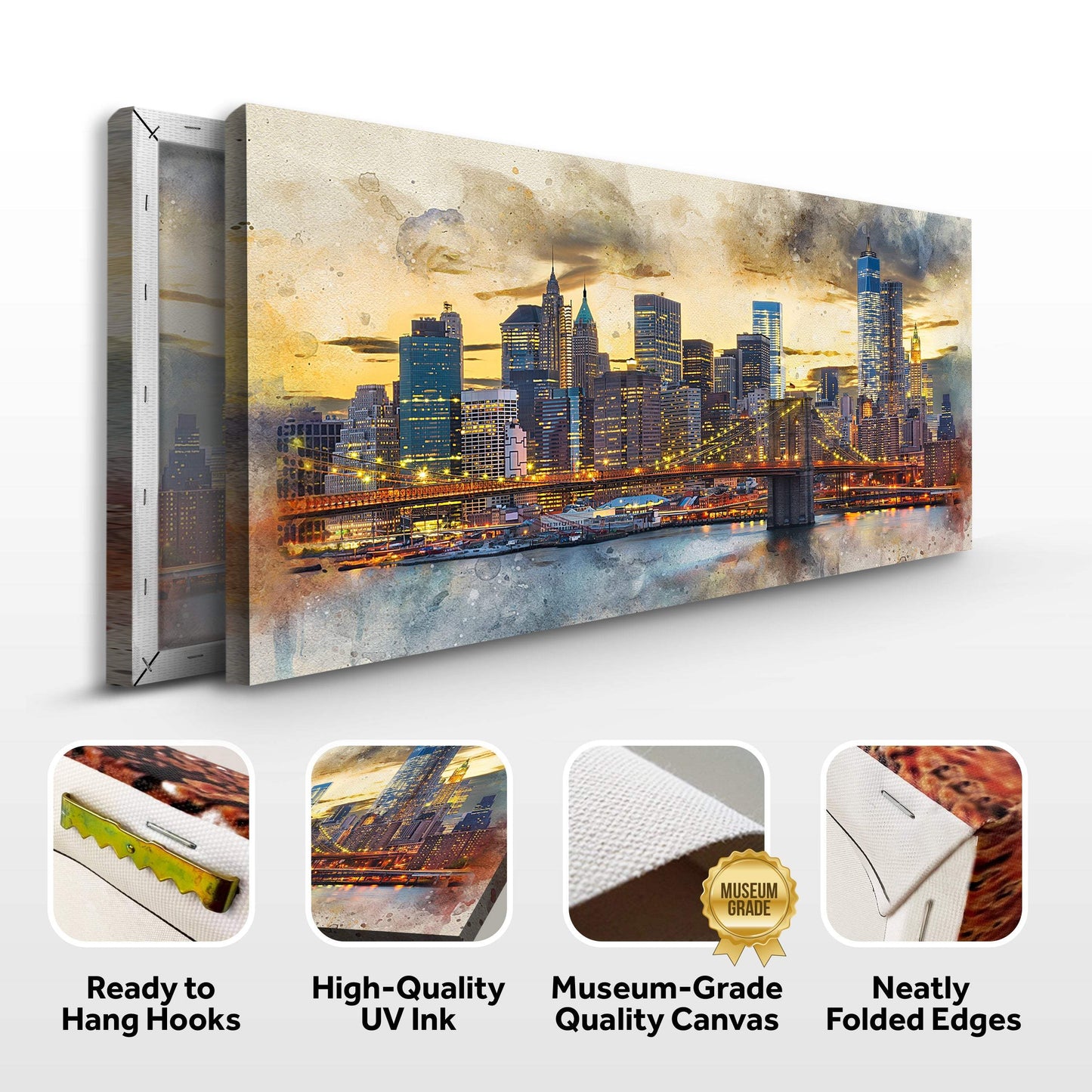 New York City Night View Canvas Wall Art - Tailored Canvases - Flyclothing LLC