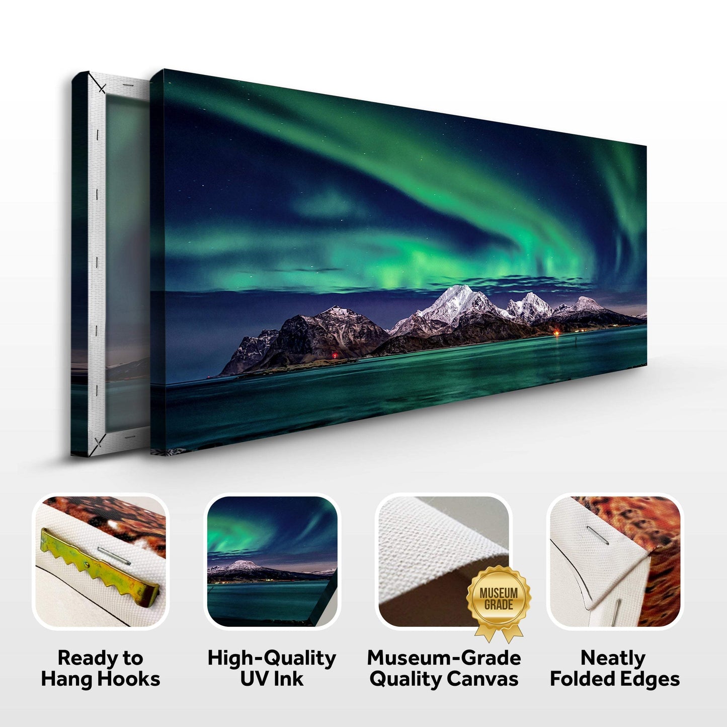 Lake And Northern Lights Canvas Wall Art - Tailored Canvases - Flyclothing LLC