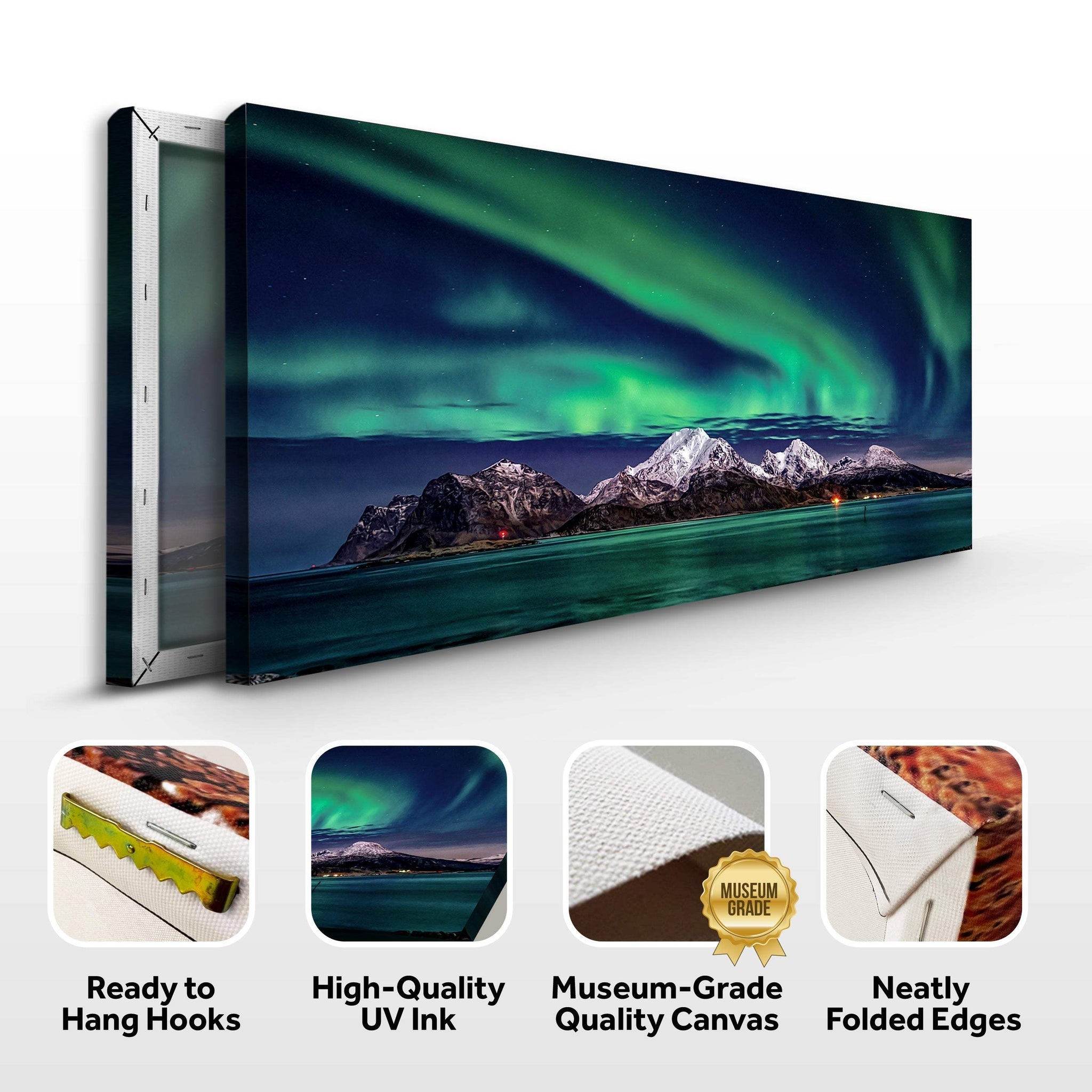 Lake And Northern Lights Canvas Wall Art - Tailored Canvases - Flyclothing LLC