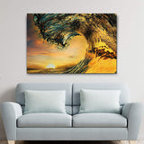 Sunset Ocean Wave Canvas Wall Art - Tailored Canvases - Flyclothing LLC