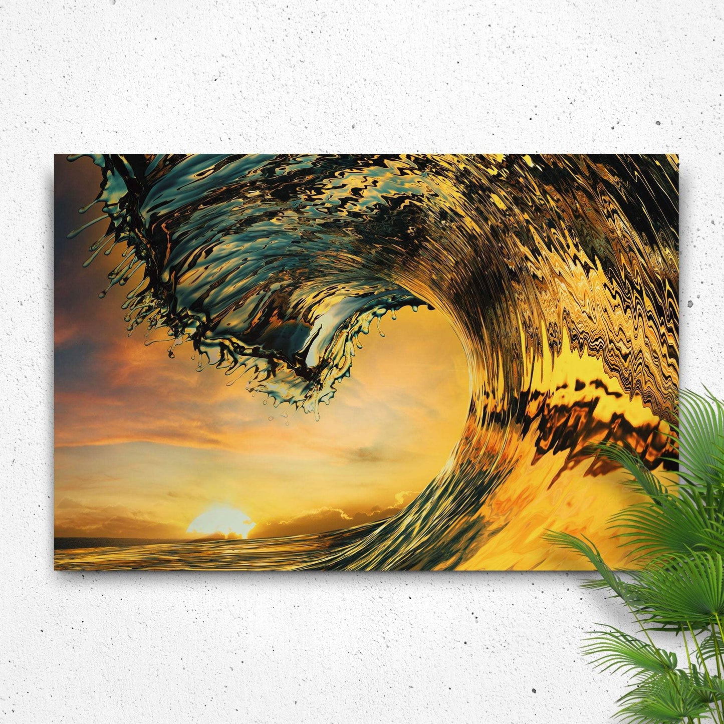 Sunset Ocean Wave Canvas Wall Art - Tailored Canvases - Flyclothing LLC