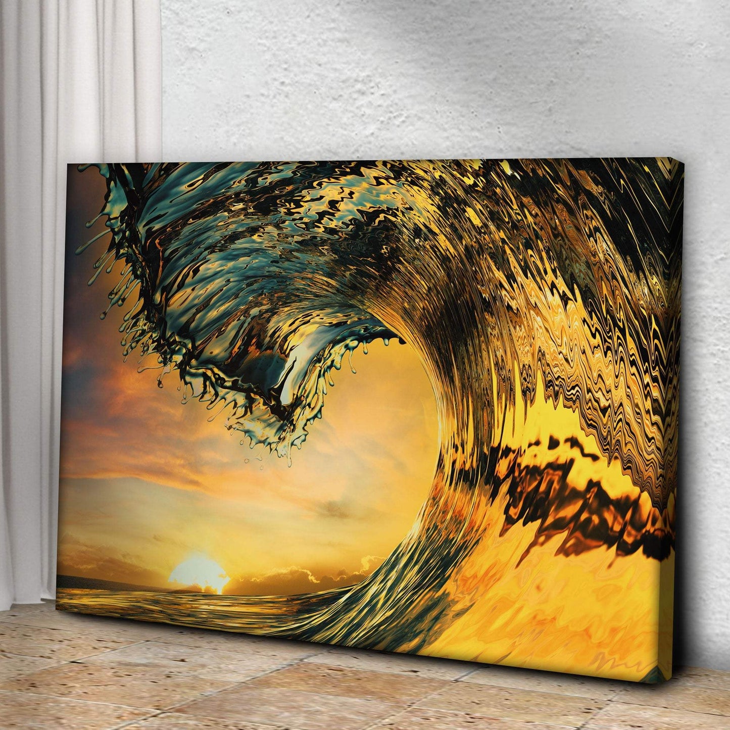 Sunset Ocean Wave Canvas Wall Art - Tailored Canvases - Flyclothing LLC