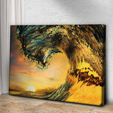 Sunset Ocean Wave Canvas Wall Art - Tailored Canvases - Flyclothing LLC