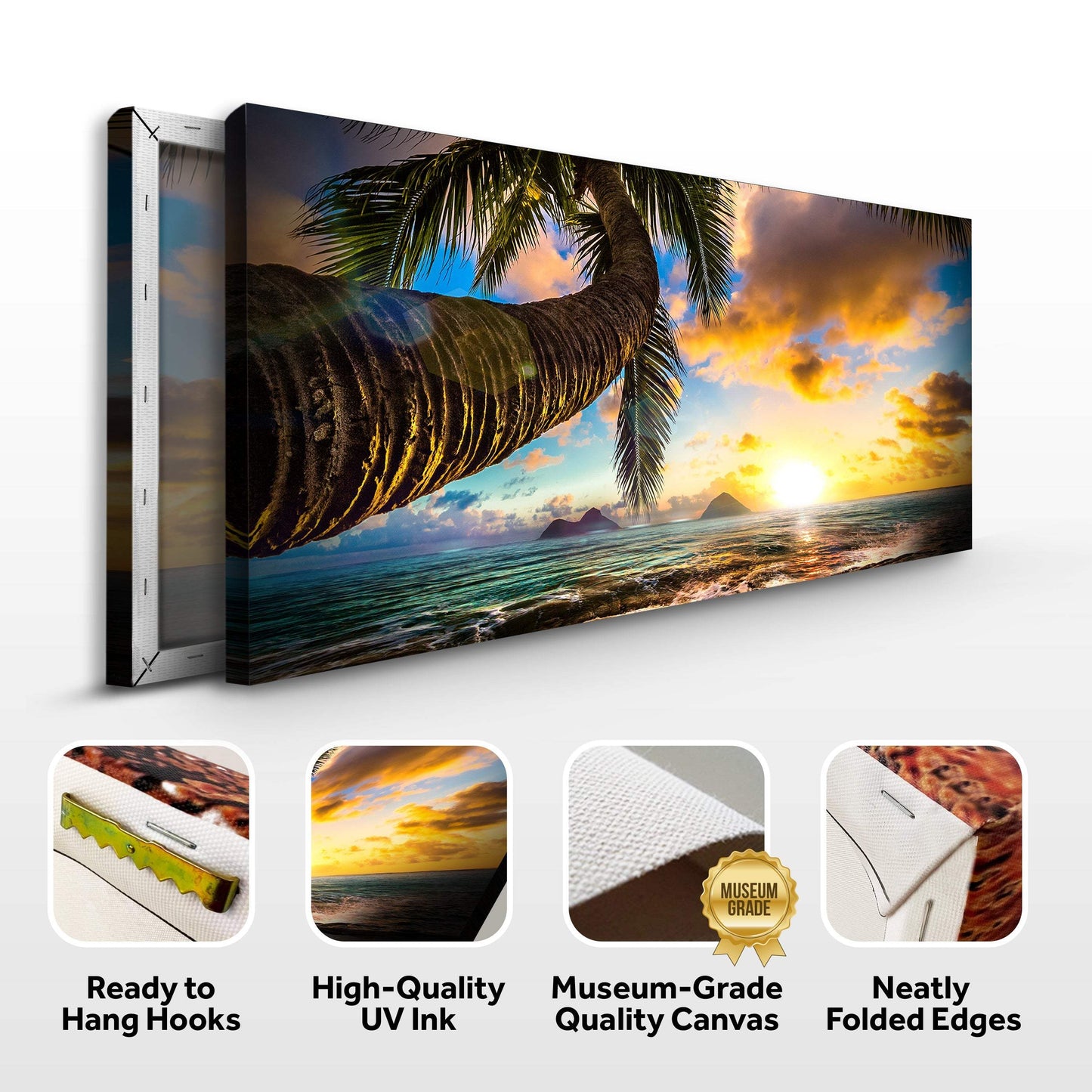 Tropical Blue Beach Hawaii Sunset Canvas Wall Art - Tailored Canvases - Flyclothing LLC