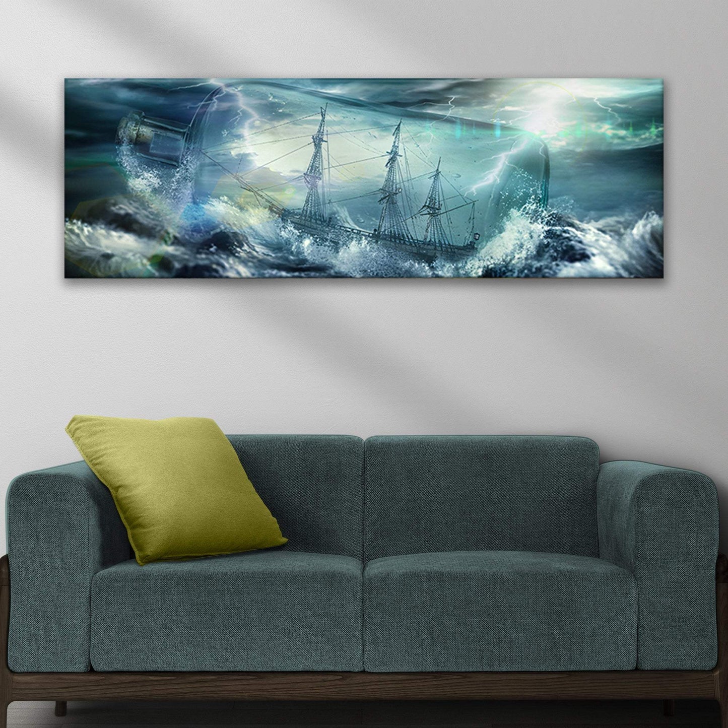 Pirate Ship In A Bottle Canvas Wall Art - Tailored Canvases - Flyclothing LLC