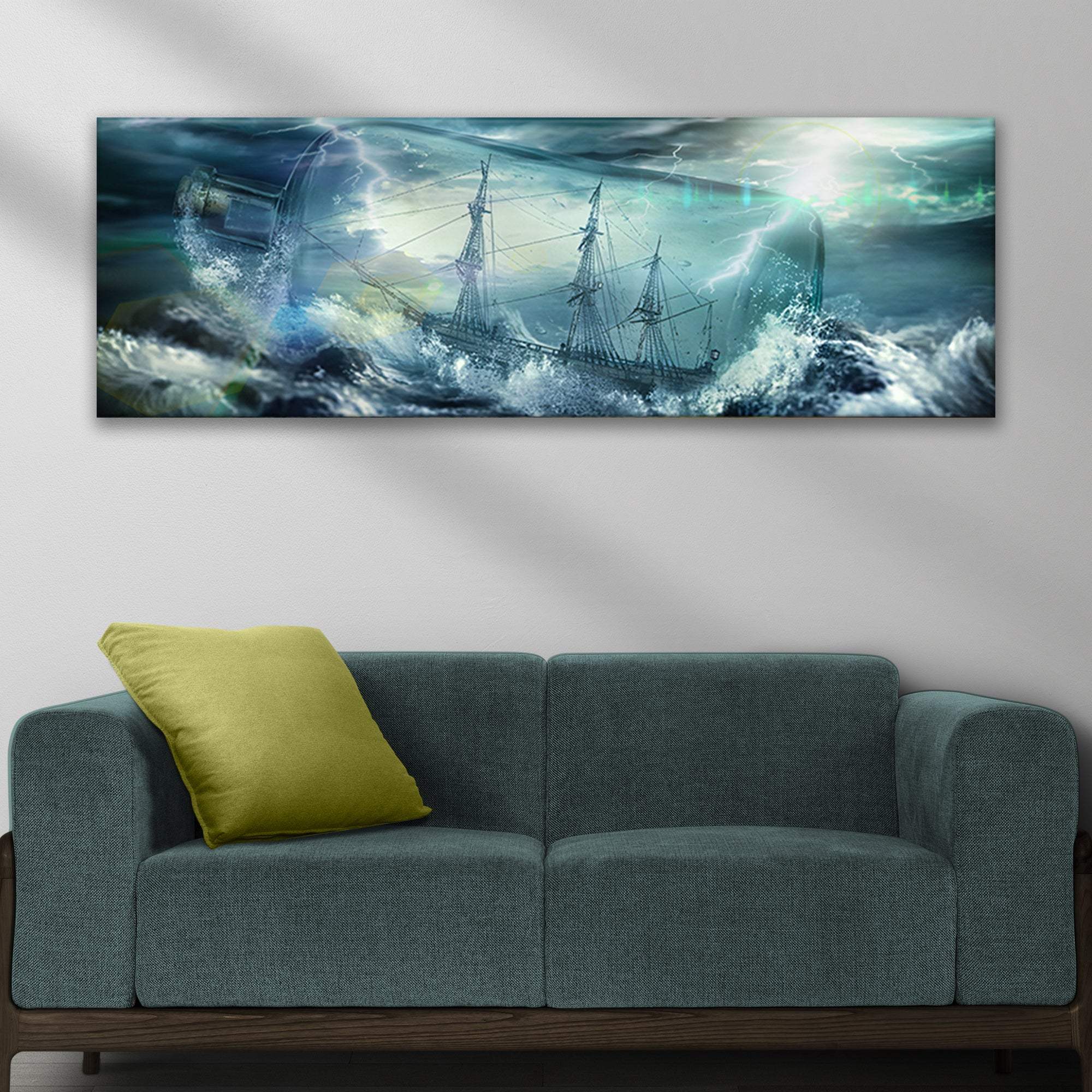 Pirate Ship In A Bottle Canvas Wall Art - Tailored Canvases - Flyclothing LLC