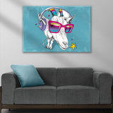 Rainbow Cool Goat Canvas Wall Art - Tailored Canvases - Flyclothing LLC