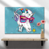 Rainbow Cool Goat Canvas Wall Art - Tailored Canvases - Flyclothing LLC