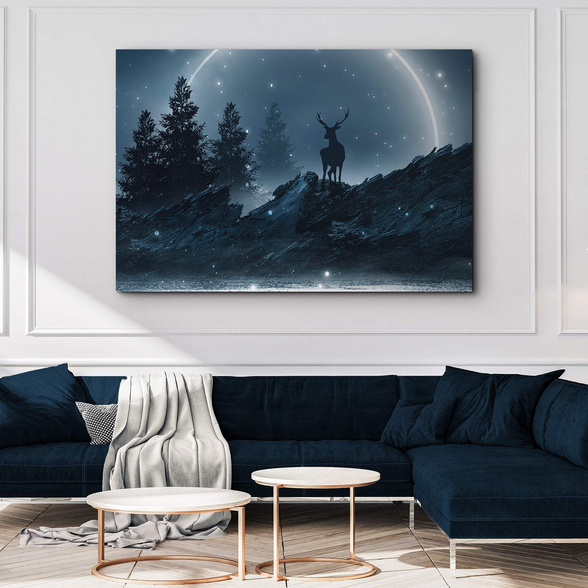 Midnight Deer Canvas Wall Art - Tailored Canvases - Flyclothing LLC