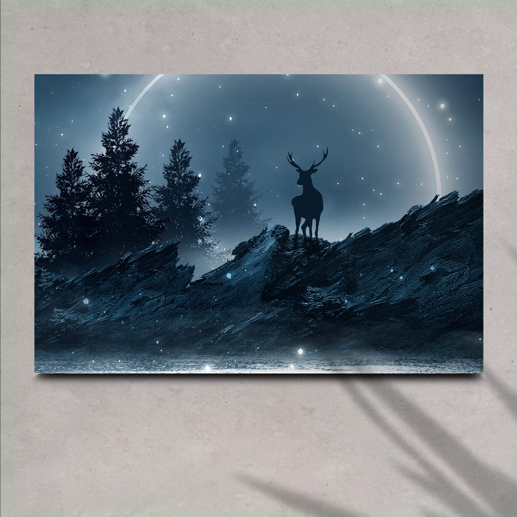 Midnight Deer Canvas Wall Art - Tailored Canvases - Flyclothing LLC
