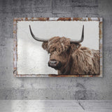 Natural Rustic Highland Cow Canvas Wall Art - Tailored Canvases - Flyclothing LLC