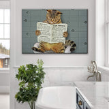 Cat Toilet Reading Newspaper Canvas Wall Art - Tailored Canvases - Flyclothing LLC