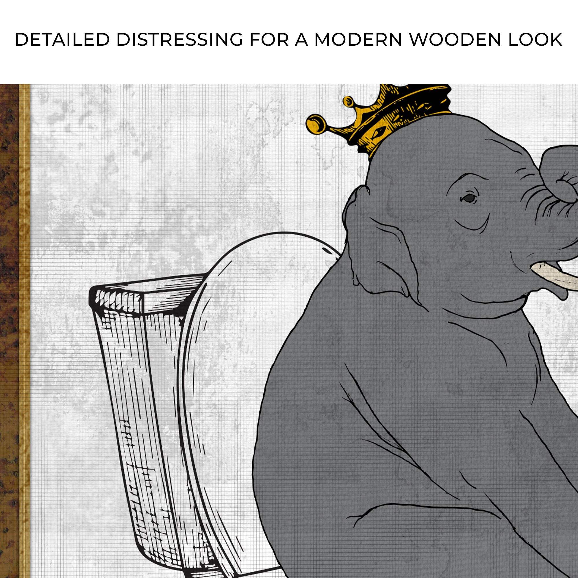 King Elephant On Toilet Canvas Wall Art - Tailored Canvases - Flyclothing LLC