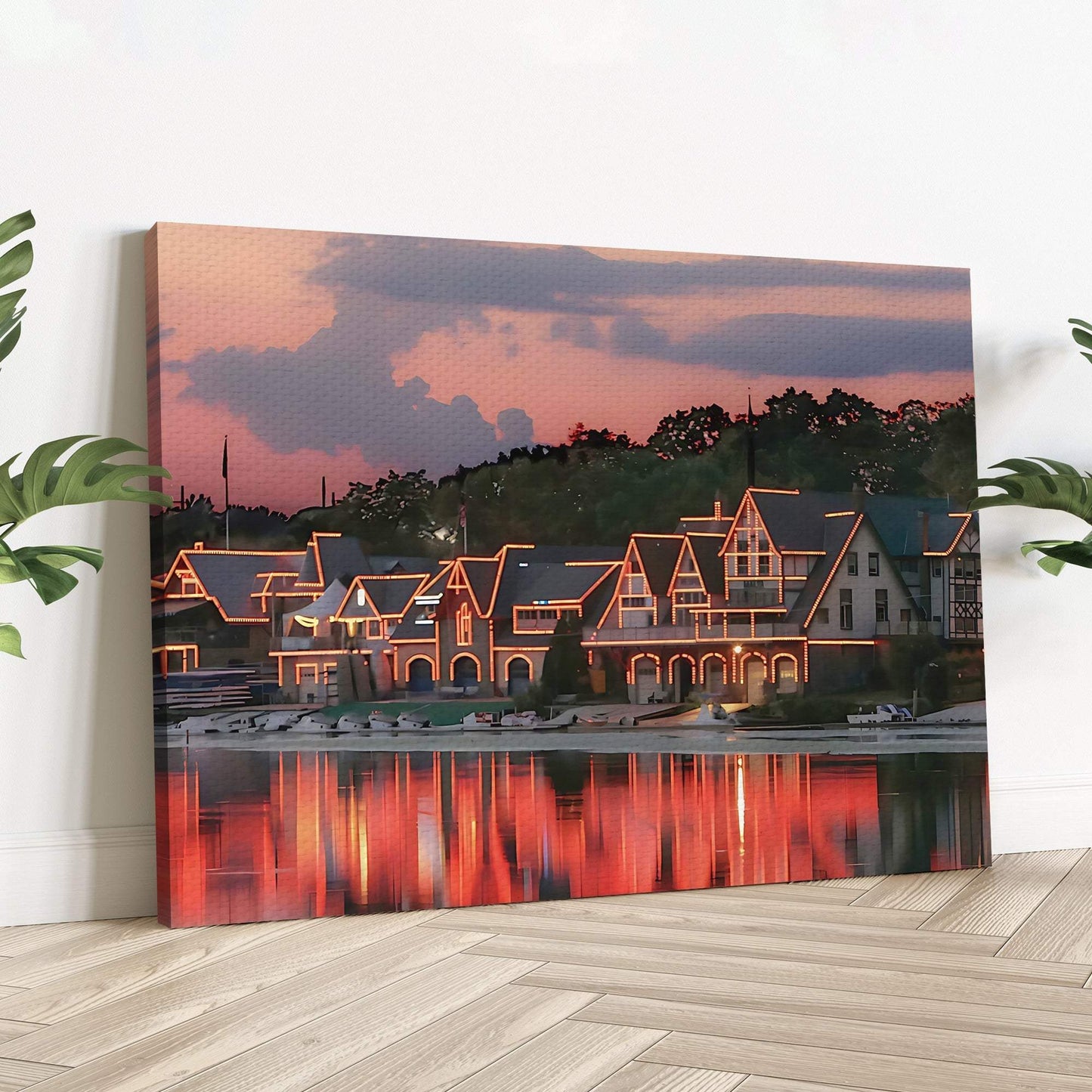 Houses Philadelphia Boathouse Row Canvas Wall Art - Tailored Canvases - Flyclothing LLC