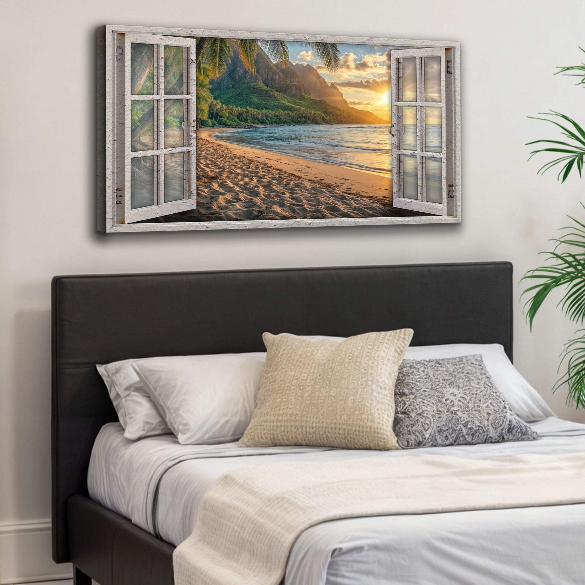Beachfront Dreams Window Scenery Wall Art - Tailored Canvases - Flyclothing LLC