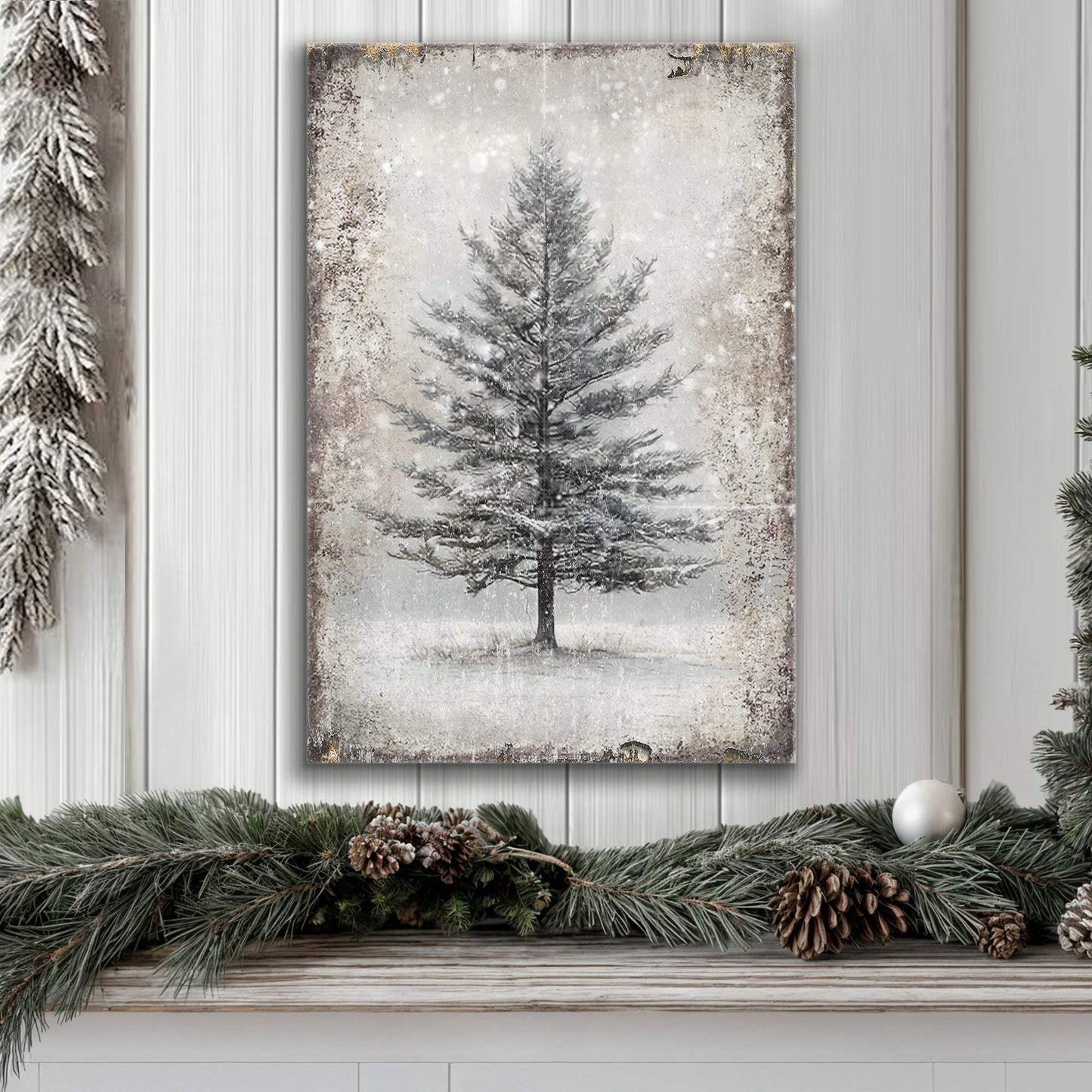 Vintage Christmas Tree Wall Art with Free 100+ Christmas Print - Tailored Canvases - Flyclothing LLC