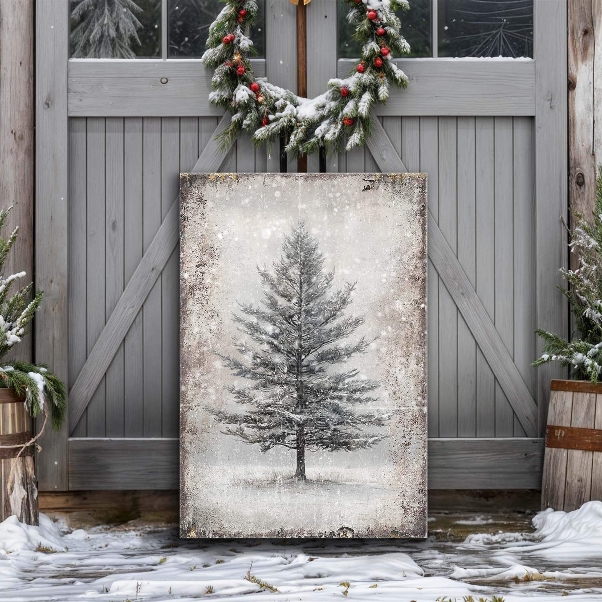 Vintage Christmas Tree Wall Art X - Tailored Canvases - Flyclothing LLC