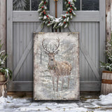 Vintage Winter Deer Christmas Wall Art III - Tailored Canvases - Flyclothing LLC