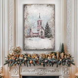 Vintage Church Christmas Wall Art - Tailored Canvases - Flyclothing LLC