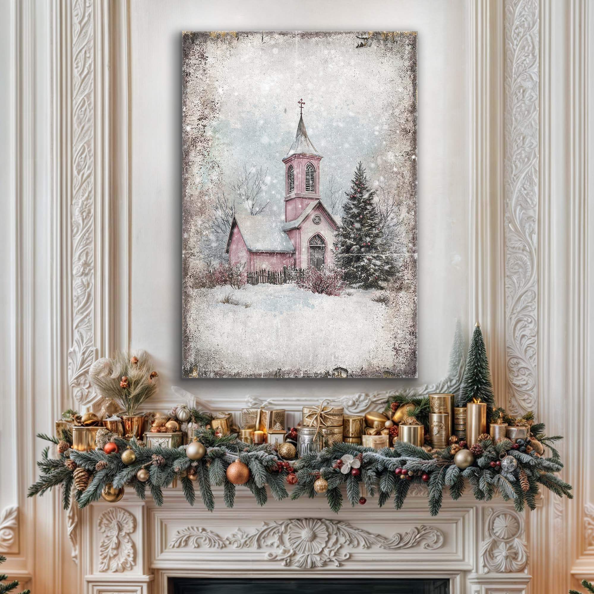 Vintage Church Christmas Wall Art - Tailored Canvases - Flyclothing LLC